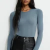 Tees & Tanks | Tees & Tanks-Dynamite Kyla Sculpt Crewneck Bodysuit Green