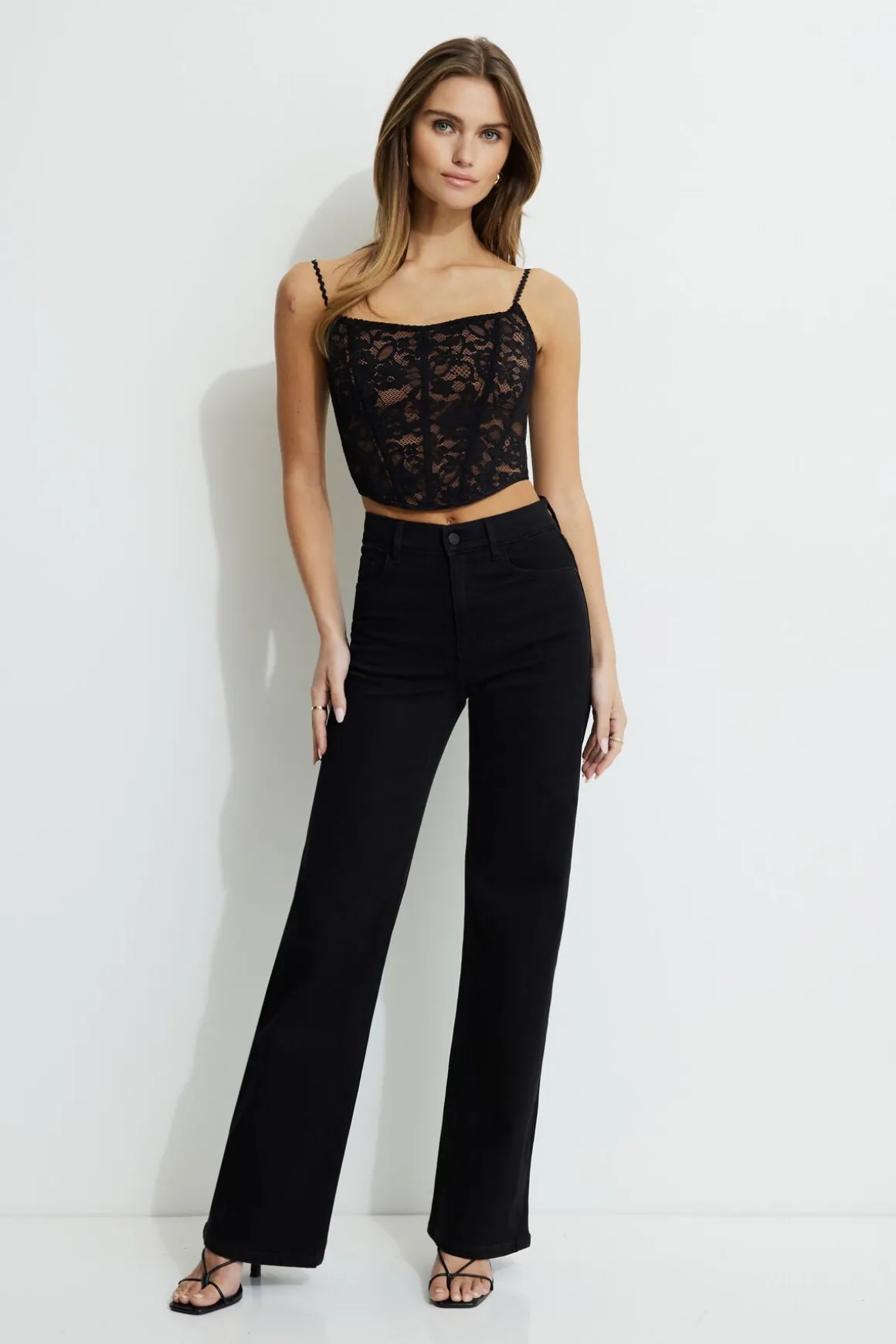 Blouses & Tops | Blouses & Tops-Dynamite Lace Bustier Top Black