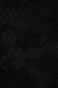 Tees & Tanks | Bodysuits-Dynamite Lace Sweetheart Bodysuit BLACK