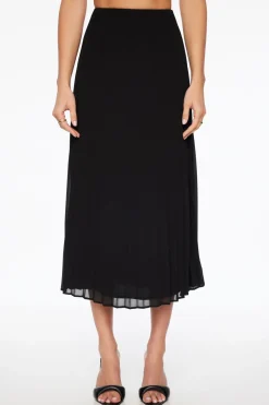 Skirts & Skorts | Skirts-Dynamite Laure Pleated Chiffon Maxi Skirt Black