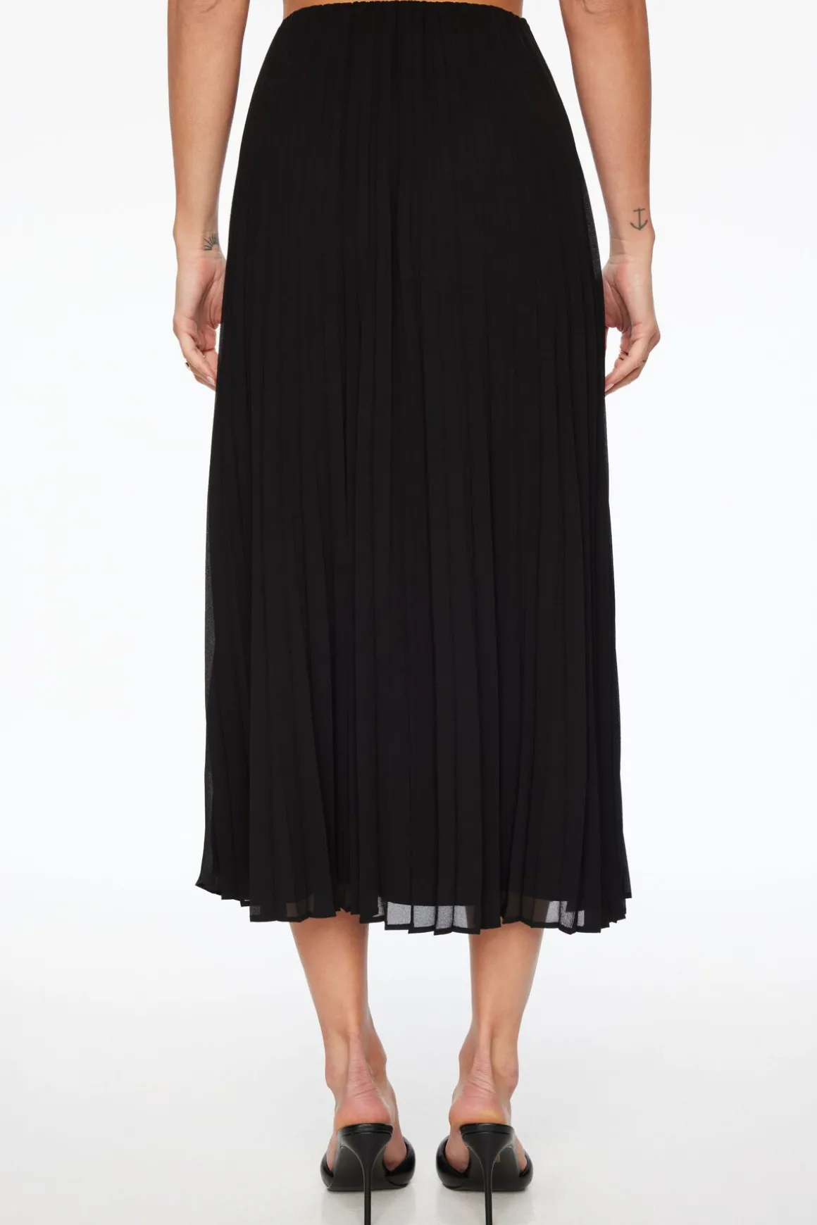 Skirts & Skorts | Skirts-Dynamite Laure Pleated Chiffon Maxi Skirt Black
