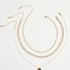 Necklaces-Dynamite Layered Diamond Cut Pendant Necklace Yellow