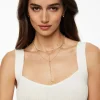 Necklaces-Dynamite Layered Mini Pearl Y-Neck Necklace White