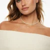 Necklaces-Dynamite Layered Pearl and Chain Necklace White