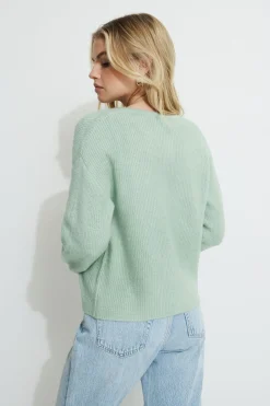 Sweaters & Cardigans | Sweaters-Dynamite Light Boxy Cardigan Green
