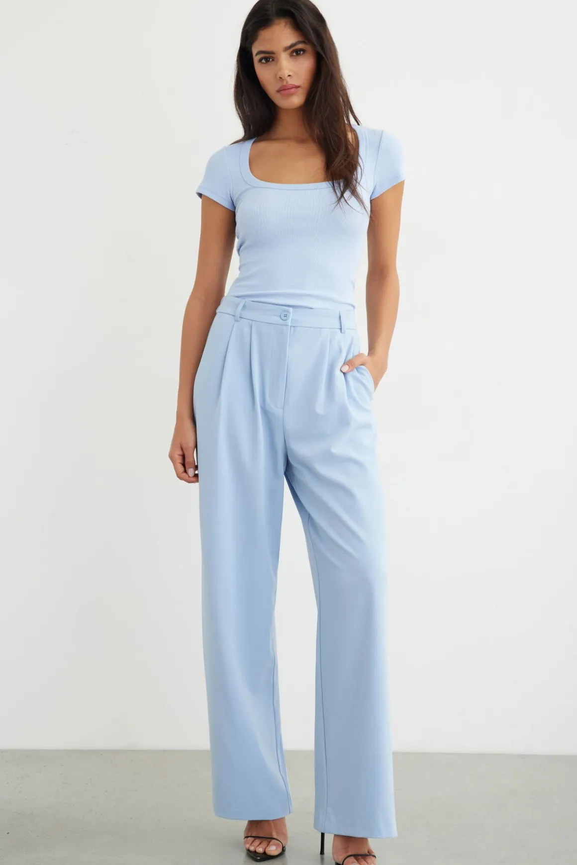Pants | Straight Leg Pants-Dynamite Lila Straight Pants Blue