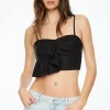 Blouses & Tops-Dynamite Linen Tube Top With Frill Black
