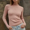 Sweaters & Cardigans | Sweaters-Dynamite Long Sleeve Mock Neckline Sweater Coral