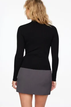 Sweaters & Cardigans | Sweaters-Dynamite Long Sleeve Mock Neckline Sweater Black