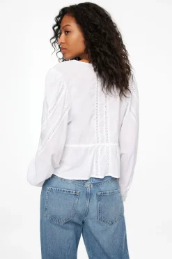 Blouses & Tops | Blouses & Tops-Dynamite Long Sleeve Peplum Blouse White