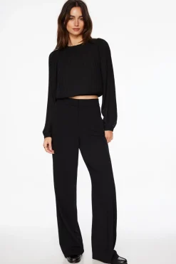 Blouses & Tops | Blouses & Tops-Dynamite Long Sleeve Pleated Top Black