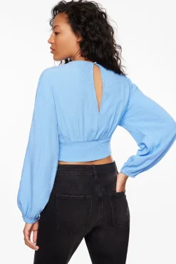 Blouses & Tops | Blouses & Tops-Dynamite Long Sleeve V-Neck Blouse Blue