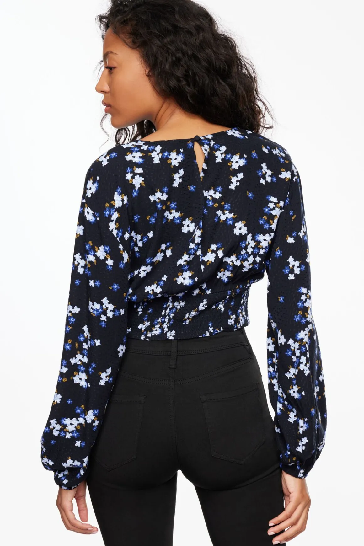 Blouses & Tops | Long Sleeve Tops-Dynamite Long Sleeve V-Neck Blouse Blue