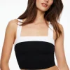 Tees & Tanks | Tees & Tanks-Dynamite Lota Sculpt Contrast Tank Top Black