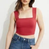 Tees & Tanks | Tees & Tanks-Dynamite Lota Sculpt Tank Top Red