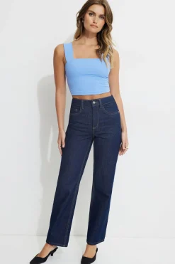 Tees & Tanks | Online Exclusives-Dynamite Lota Sculpt Tank Top Blue