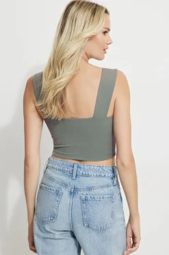 Tees & Tanks | Online Exclusives-Dynamite Lota Sculpt Tank Top Gray