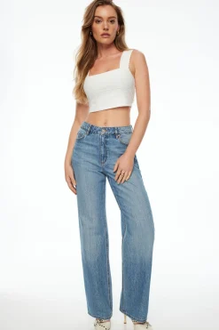 Tees & Tanks | Tees & Tanks-Dynamite Lota Textured Crop Tank Top White