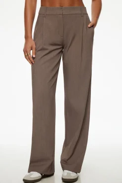 Pants-Dynamite Low Rise Relaxed Trousers Brown