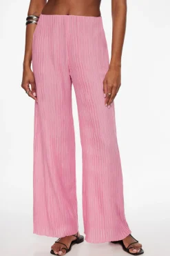 Pants | Wide Leg Pants-Dynamite Malika Crinkled Wide Leg Pants Red