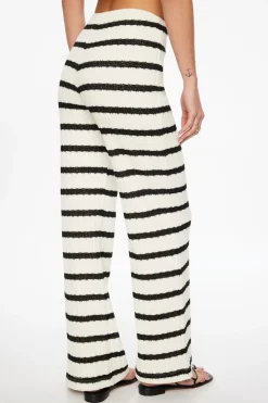 Pants-Dynamite Malika Crochet Wide Leg Pants Brown