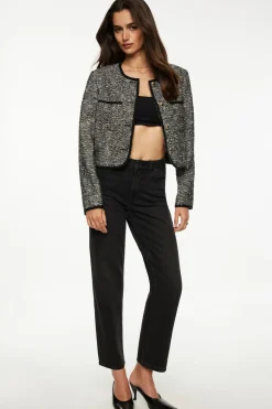 Blazers & Vests-Dynamite Margaux Bouclé Tweed Blazer Gray