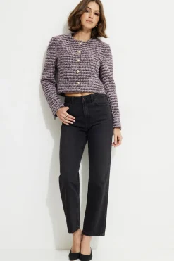 Blazers & Vests | Matching Sets-Dynamite Margaux Tweed Blazer Purple