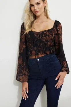 Blouses & Tops | Blouses & Tops-Dynamite Marilena Front Tie Blouse Coral