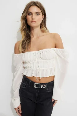 Blouses & Tops | Blouses & Tops-Dynamite Marilena Front Tie Blouse White