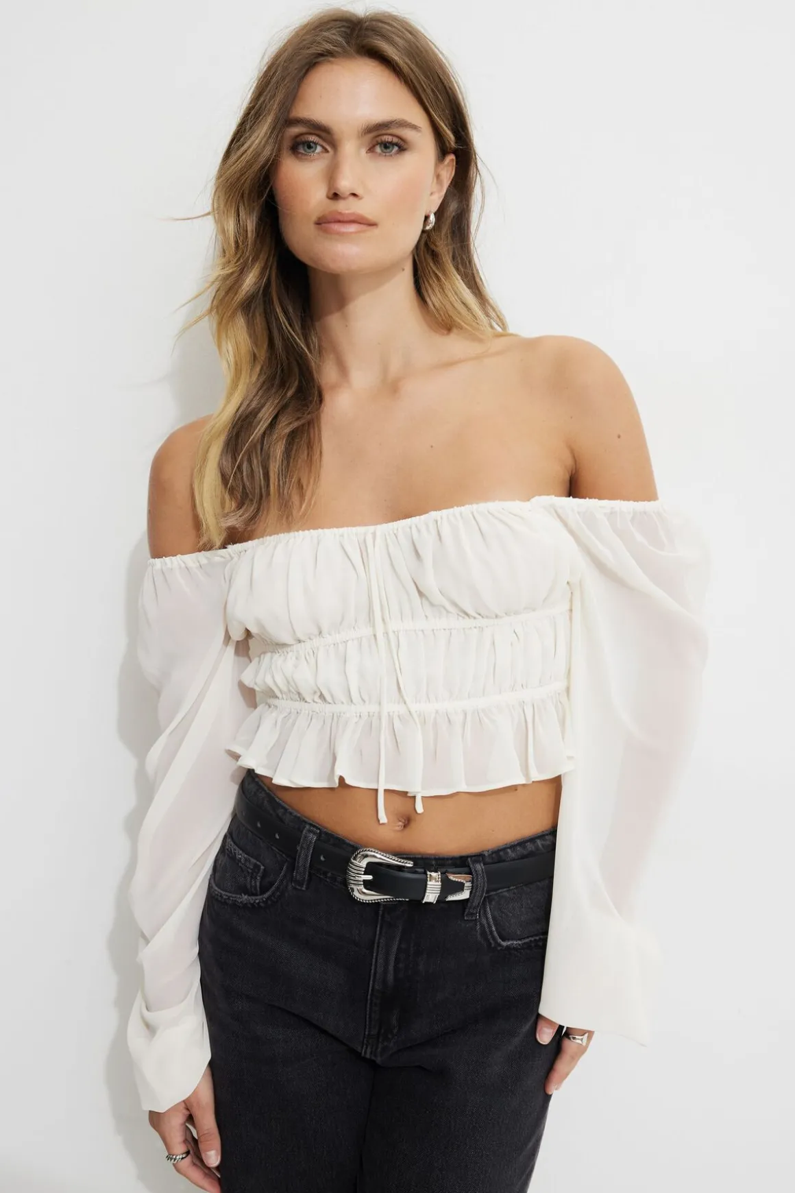 Blouses & Tops | Blouses & Tops-Dynamite Marilena Front Tie Blouse White
