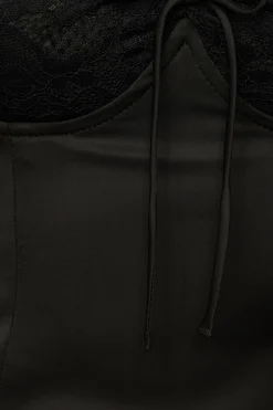 Blouses & Tops | Blouses & Tops-Dynamite Marine Lace Satin Bustier Black