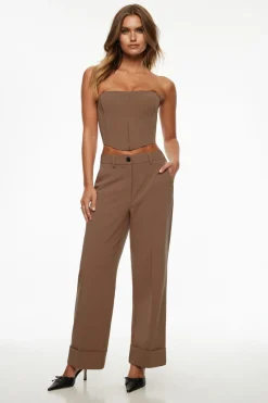 Pants | Matching Sets-Dynamite Max Cuffed Ankle Pants Brown