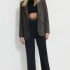 Pants | Straight Leg Pants-Dynamite Max Cuffed Ankle Pants Black