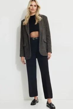 Pants | Straight Leg Pants-Dynamite Max Cuffed Ankle Pants Black
