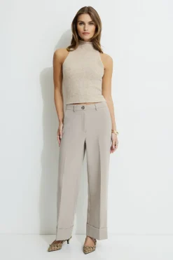Pants | Straight Leg Pants-Dynamite Max Cuffed Ankle Pants Grey