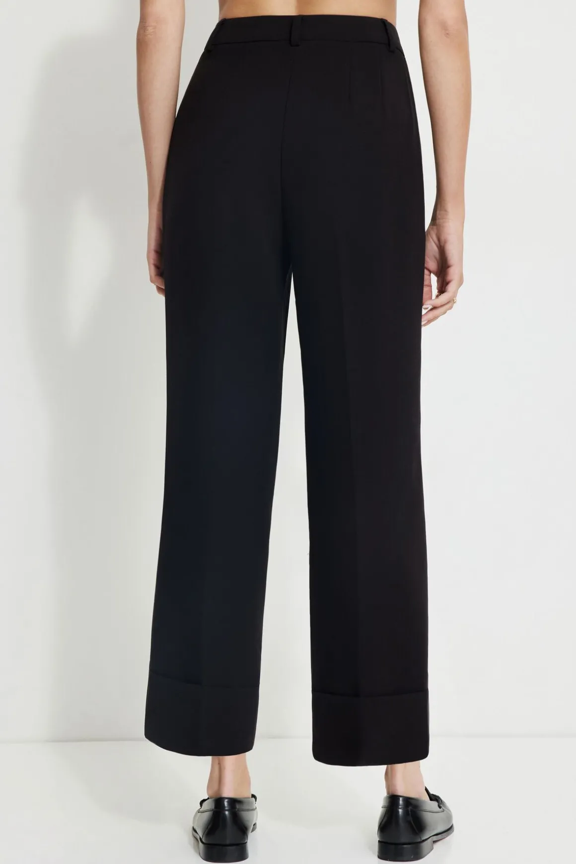 Pants | Straight Leg Pants-Dynamite Max Cuffed Ankle Pants Black