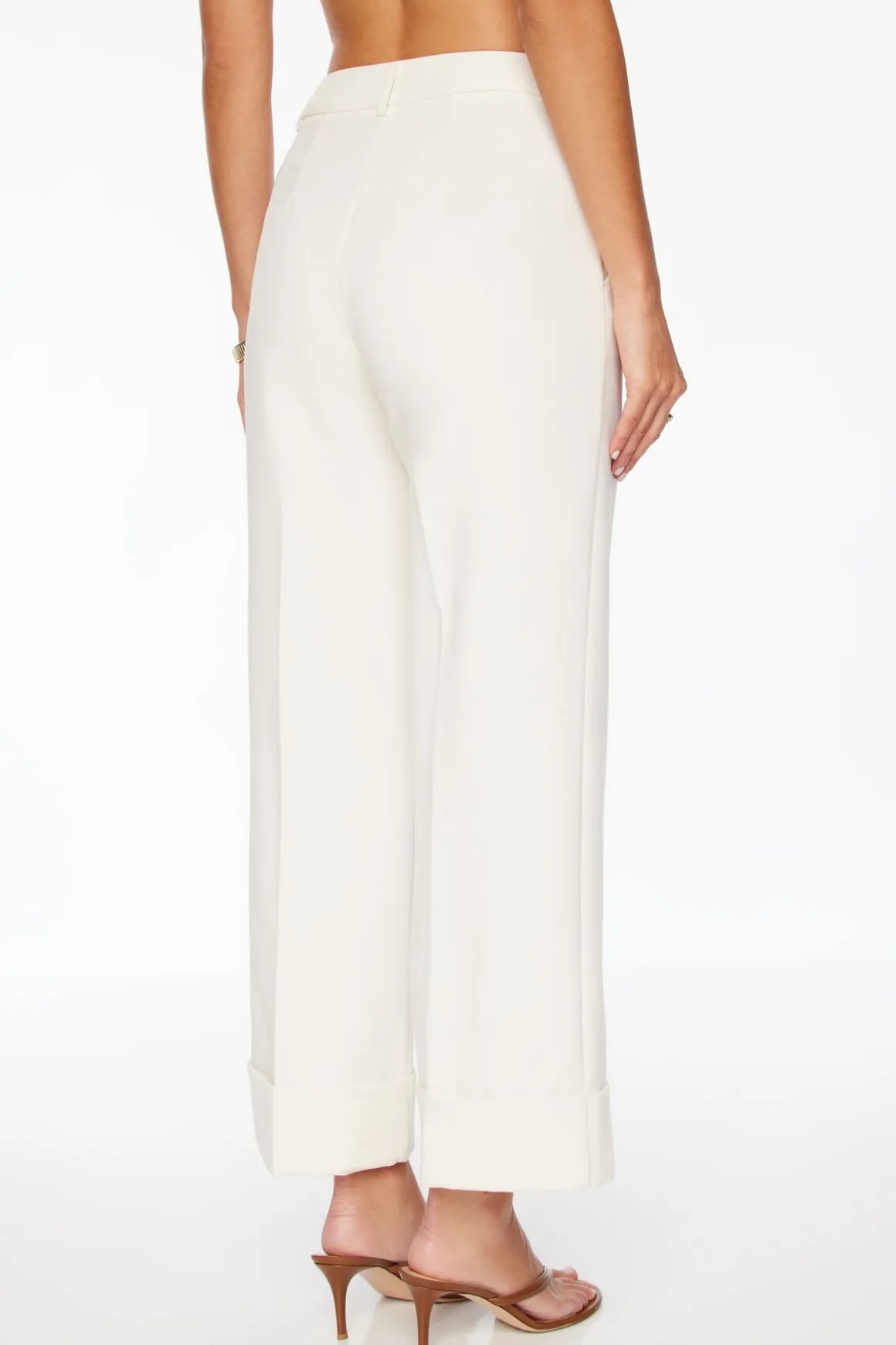 Pants | Straight Leg Pants-Dynamite Max Cuffed Ankle Pants White