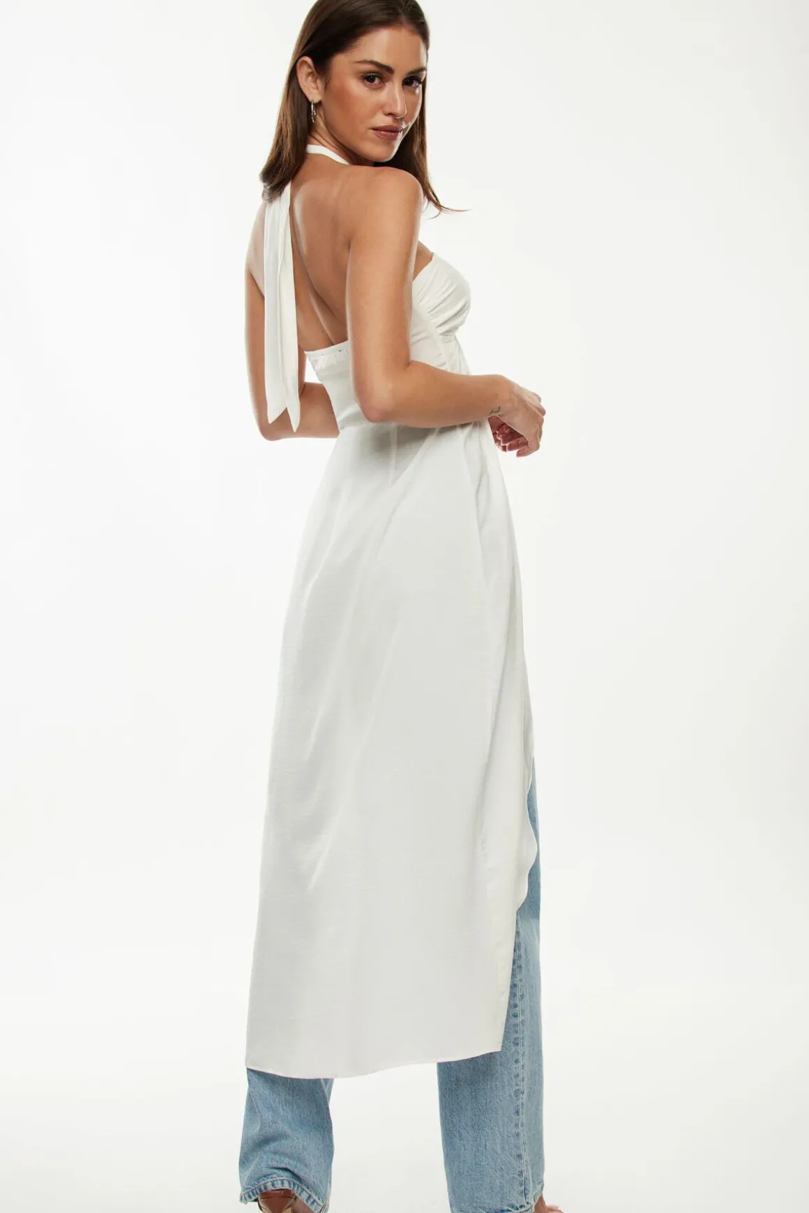 Blouses & Tops | Blouses & Tops-Dynamite Maxi Halter Top White