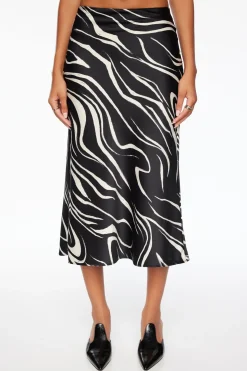 Skirts & Skorts | Skirts-Dynamite Melody Satin Slip Midi Skirt Black