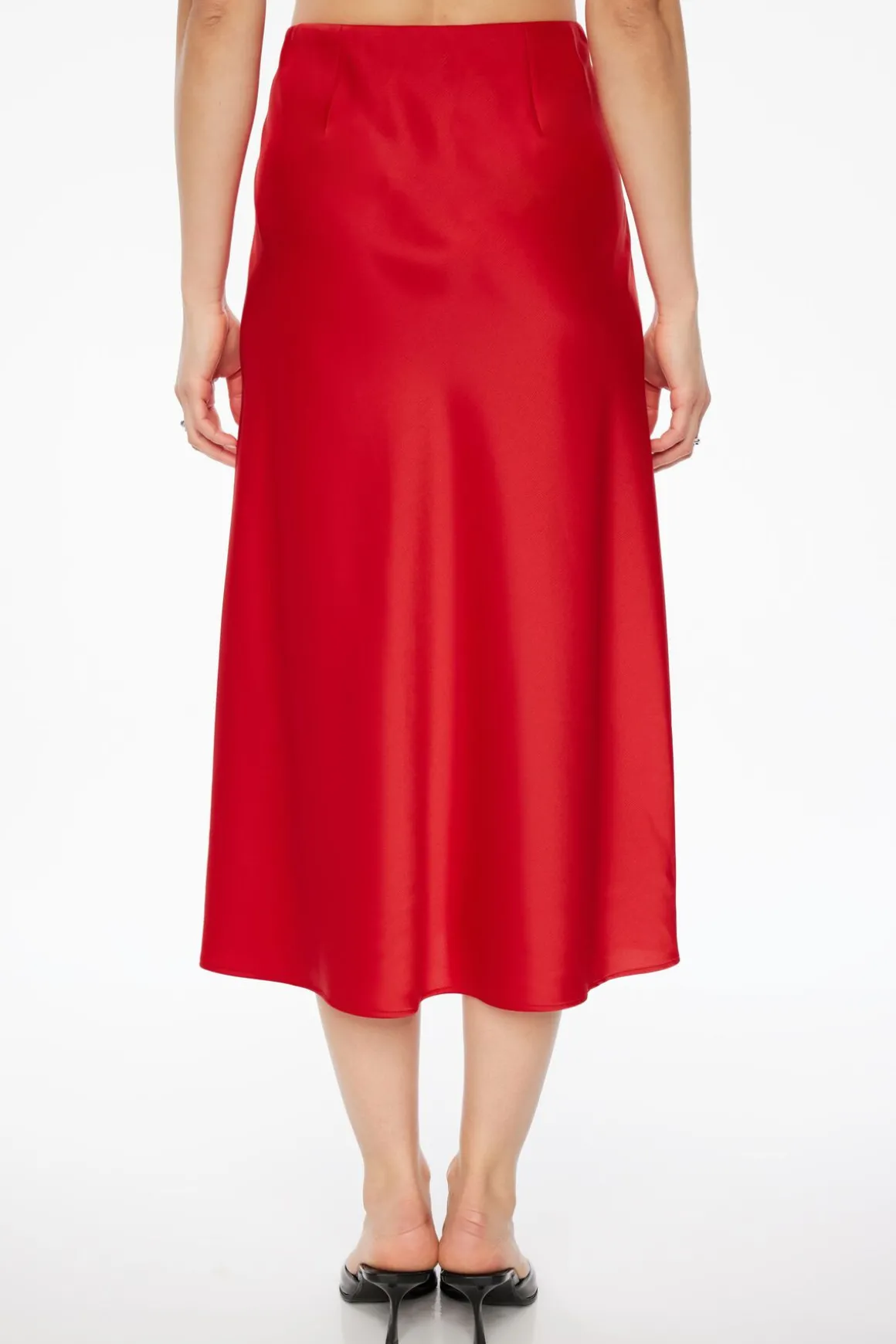 Skirts & Skorts | Skirts-Dynamite Melody Satin Slip Midi Skirt Red