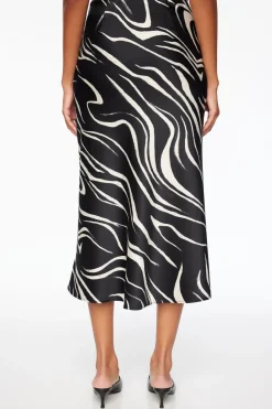 Skirts & Skorts | Skirts-Dynamite Melody Satin Slip Midi Skirt Black