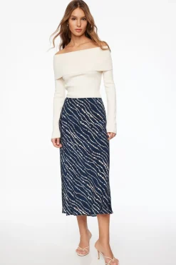 Skirts & Skorts | Skirts-Dynamite Melody Slip Midi Skirt Blue