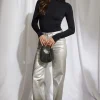 Jeans & Denim | Matching Sets-Dynamite Metallic Heidi Wide Leg Jeans Gray