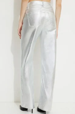 Jeans & Denim | Matching Sets-Dynamite Metallic Heidi Wide Leg Jeans Gray