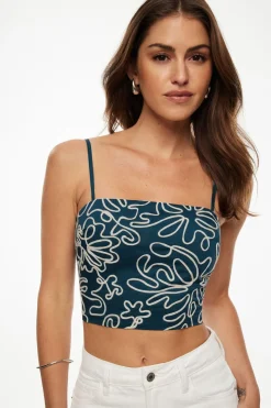 Blouses & Tops | Matching Sets-Dynamite Mia Crop Cami Top Blue