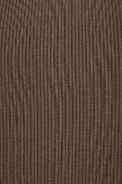 Tees & Tanks | Tees & Tanks-Dynamite Micro Halter Ribbed Top Brown