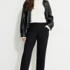 Pants | Straight Leg Pants-Dynamite Mid Rise Straight Leg Pants Black