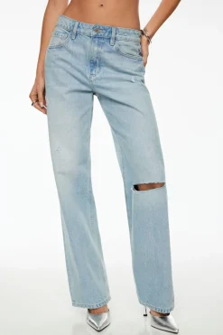 Jeans & Denim-Dynamite Mika Relaxed Straight Jeans Blue