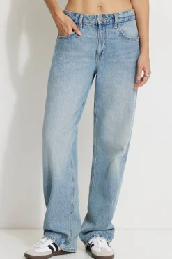 Jeans & Denim-Dynamite Mika Relaxed Straight Jeans Blue