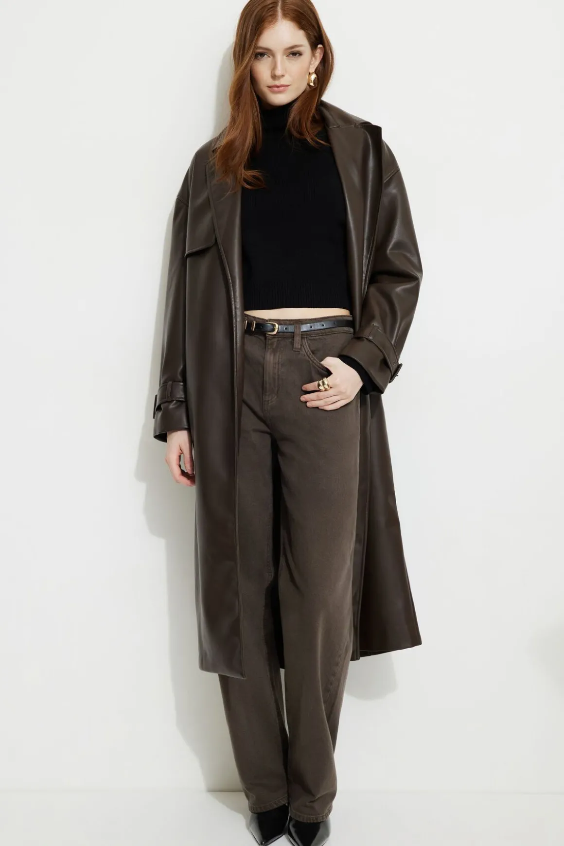 Jeans & Denim-Dynamite Mika Relaxed Straight Jeans Brown